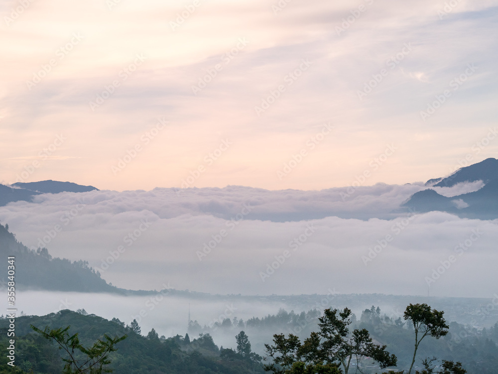 Lake Covered with Cloud View from High Hill. Location in Lake Lut Tawar Takengon, Aceh, Indonesia Lake Covered with Cloud View from High Hill. Location in Lake Lut Tawar Takengon, Aceh, Indonesia