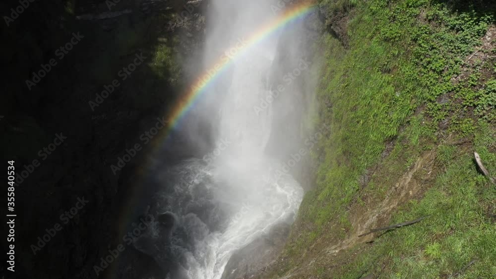 Vue aérienne par drone du la cascade de Chedde, Passy, France Vue aérienne par drone du la cascade de Chedde, Passy, France