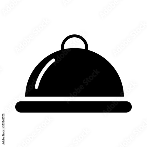 tray server dish silhouette style icon