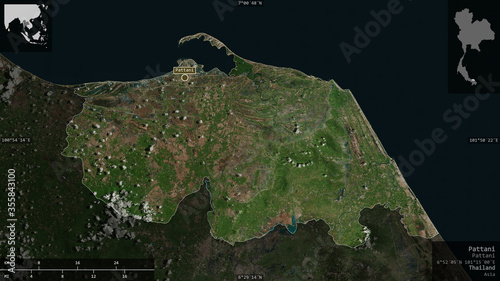 Pattani, Thailand - composition. Satellite photo