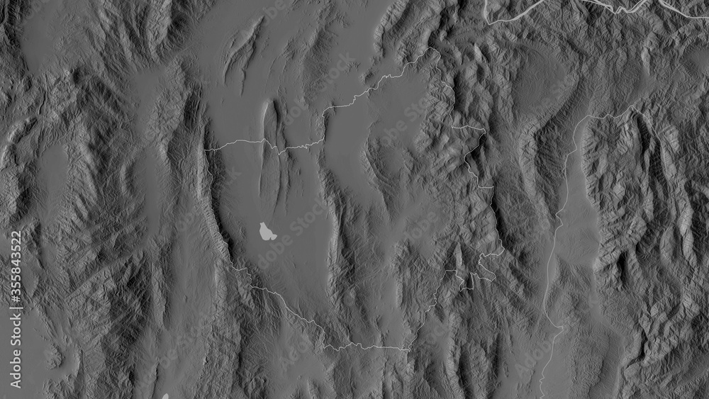 Fototapeta premium Phayao, Thailand - outlined. Grayscale