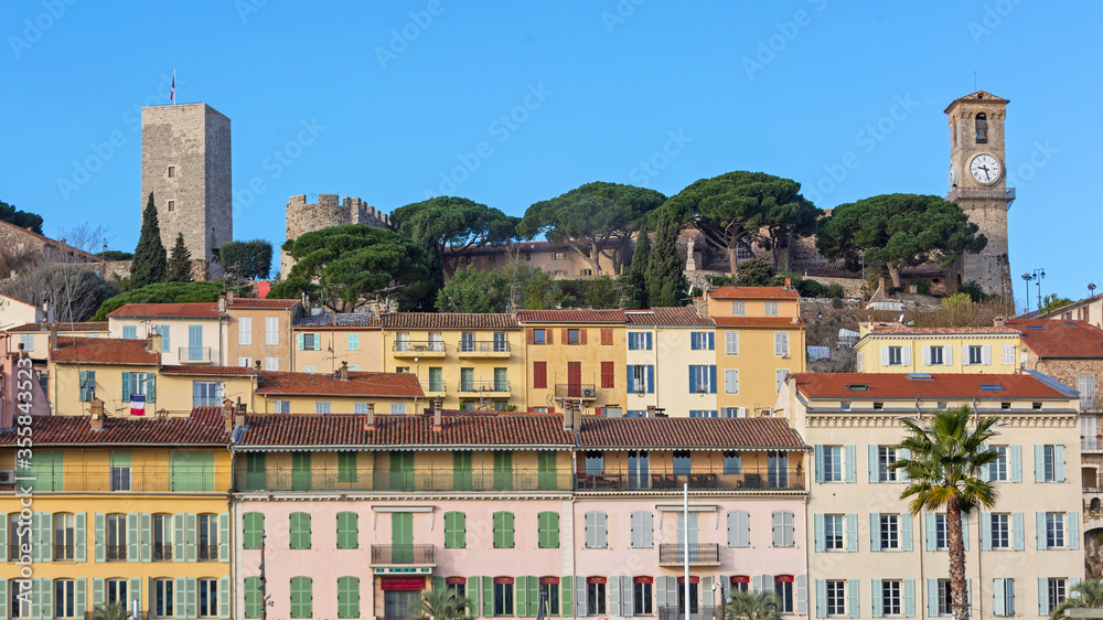 Castle and Buildings Cannes France
