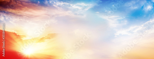 Colorful sky and sunrise, abstract blur background