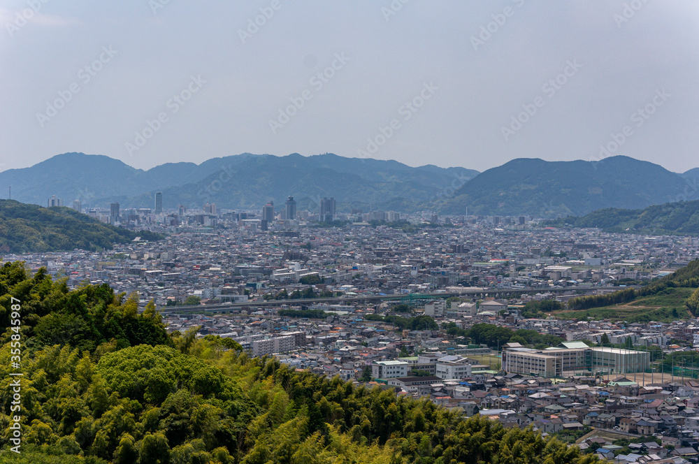 梶原山から見た静岡市の街並み