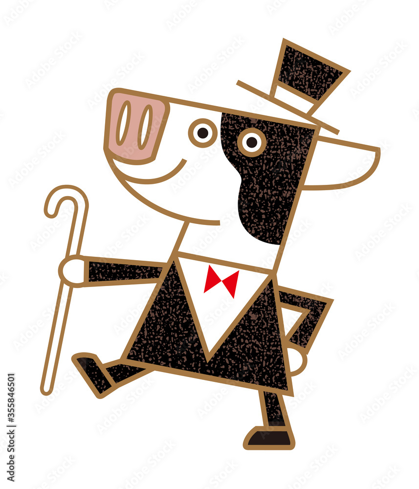 タキシード着た牛の紳士のイラスト Stock イラスト Adobe Stock