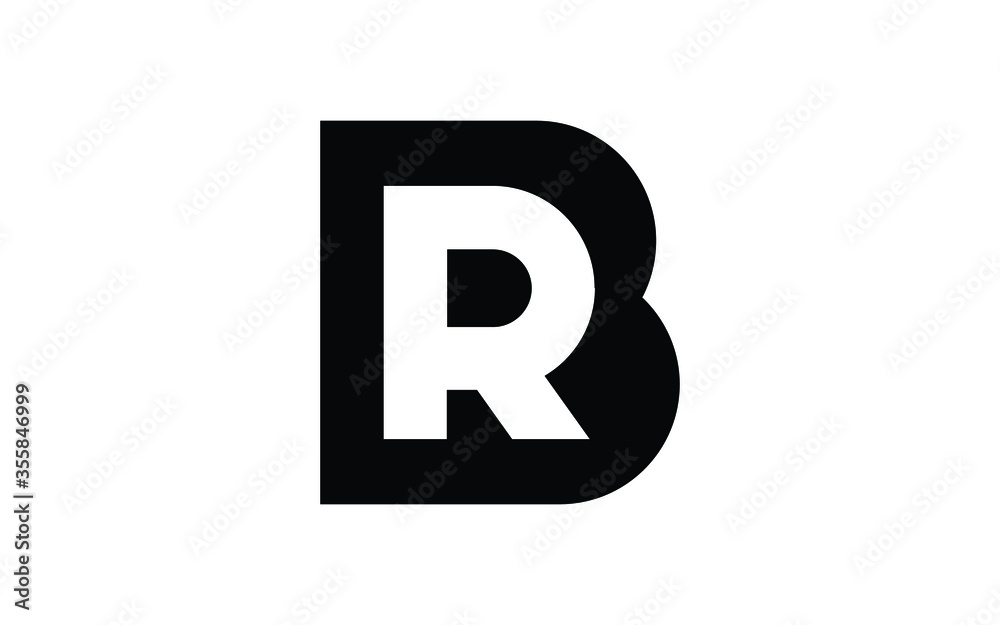 BR or RB Letter Initial Logo Design, Vector Template - obrazy, fototapety, plakaty 
