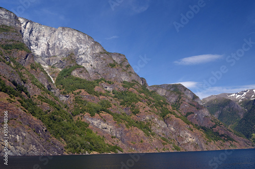 Fototapeta Naklejka Na Ścianę i Meble -  Sognefjord, Norway, Scandinavia. View from the board of Flam - Bergen ferry.
