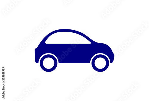Vector icon blue car on a white background.