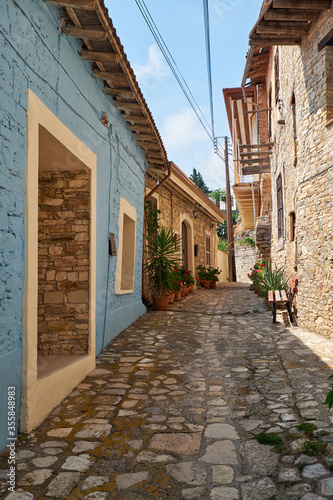 The narrow village streets of Pano Lefkara. Larnaca District. Cyprus