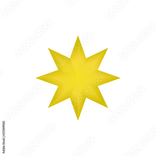 Gold Christmas star on a white background.