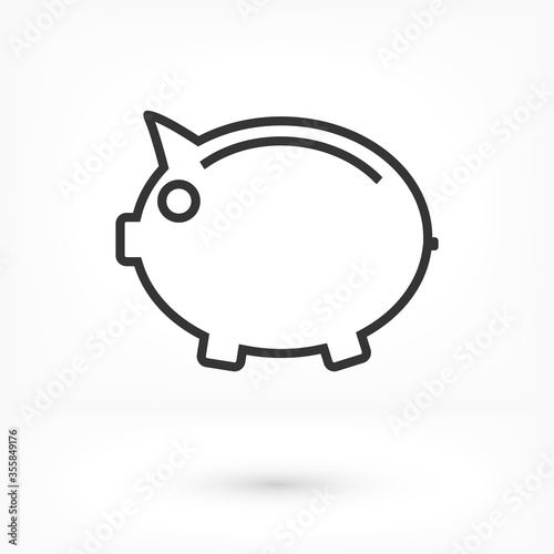 piggy bank vector icon. lorem ipsum Flat Design JPG