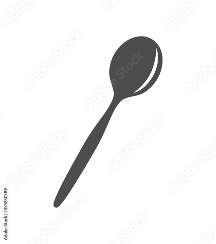 Vector tablespoon icon in gray on a white background.