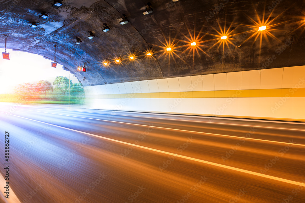 Empty tunnel road with motion blur. Empty tunnel road with motion blur.