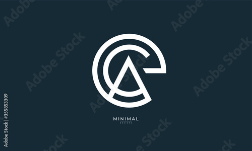 Alphabet letter icon logo ECA or ACA photo