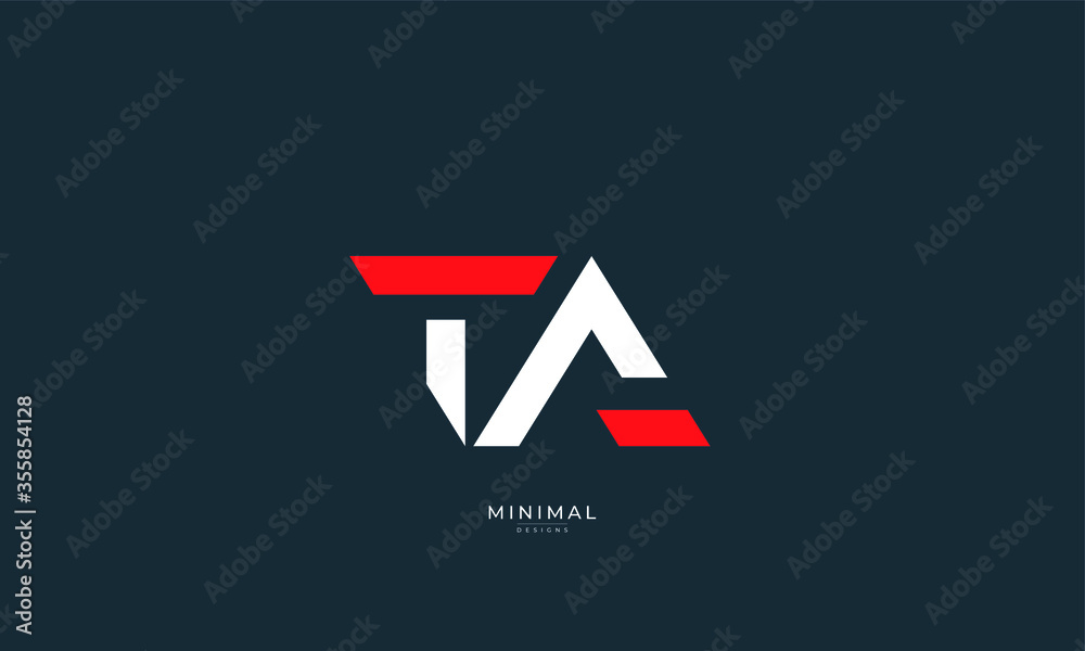 Alphabet letter icon logo TA