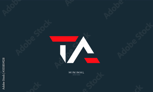 Alphabet letter icon logo TA photo