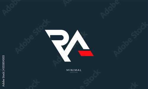 Alphabet letter icon logo RA photo
