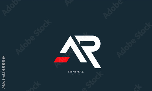 Alphabet letter icon logo AR