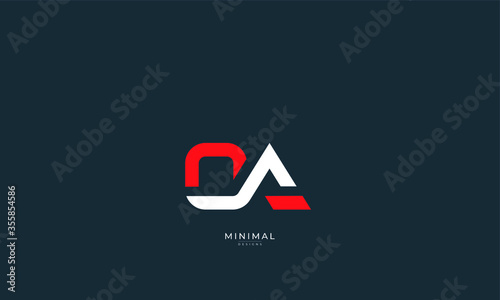 Alphabet letter icon logo OA photo