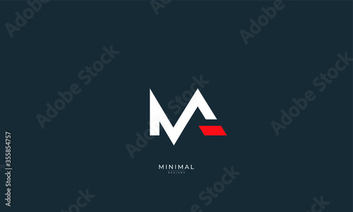Alphabet letter icon logo MA