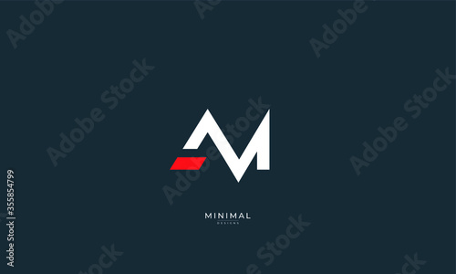 Alphabet letter icon logo AM
