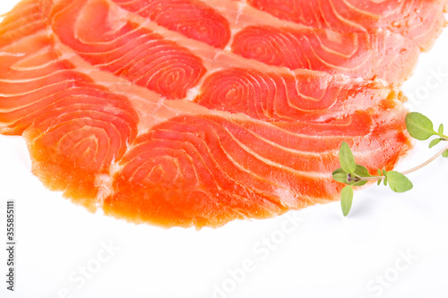 Sliced smoked salmon