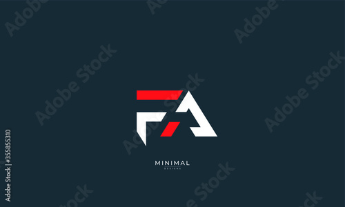 Alphabet letter icon logo FA