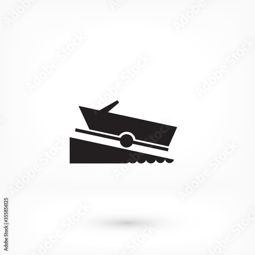 Motorboat vector icon on white background. vector icon Flat vector motorboat icon symbol sign from vector icon modern nautical collection for mobile concept