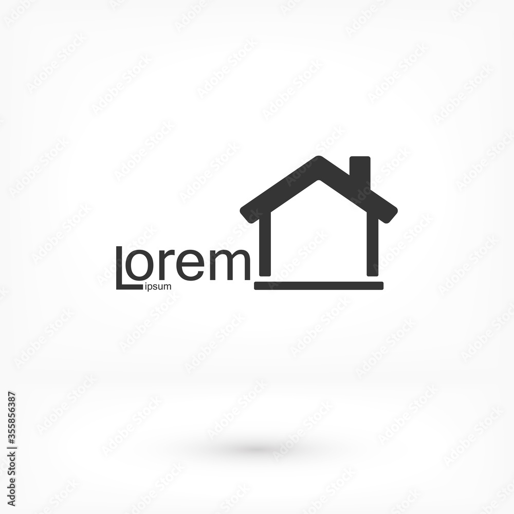 Home vector image to be used in web applications, mobile applications and print media. Abstract house logo design template. Colorful sign. Universal vector icon Home vector image to be used in web applications, mobile applications and print media. Abstract house logo design template. Colorful sign. Universal vector icon