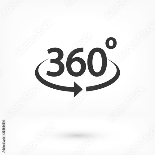 360 degree view vector icon isolated on white background Sign icon 360 degree angle. vector icon Geometric math symbol. vector icon full rotation