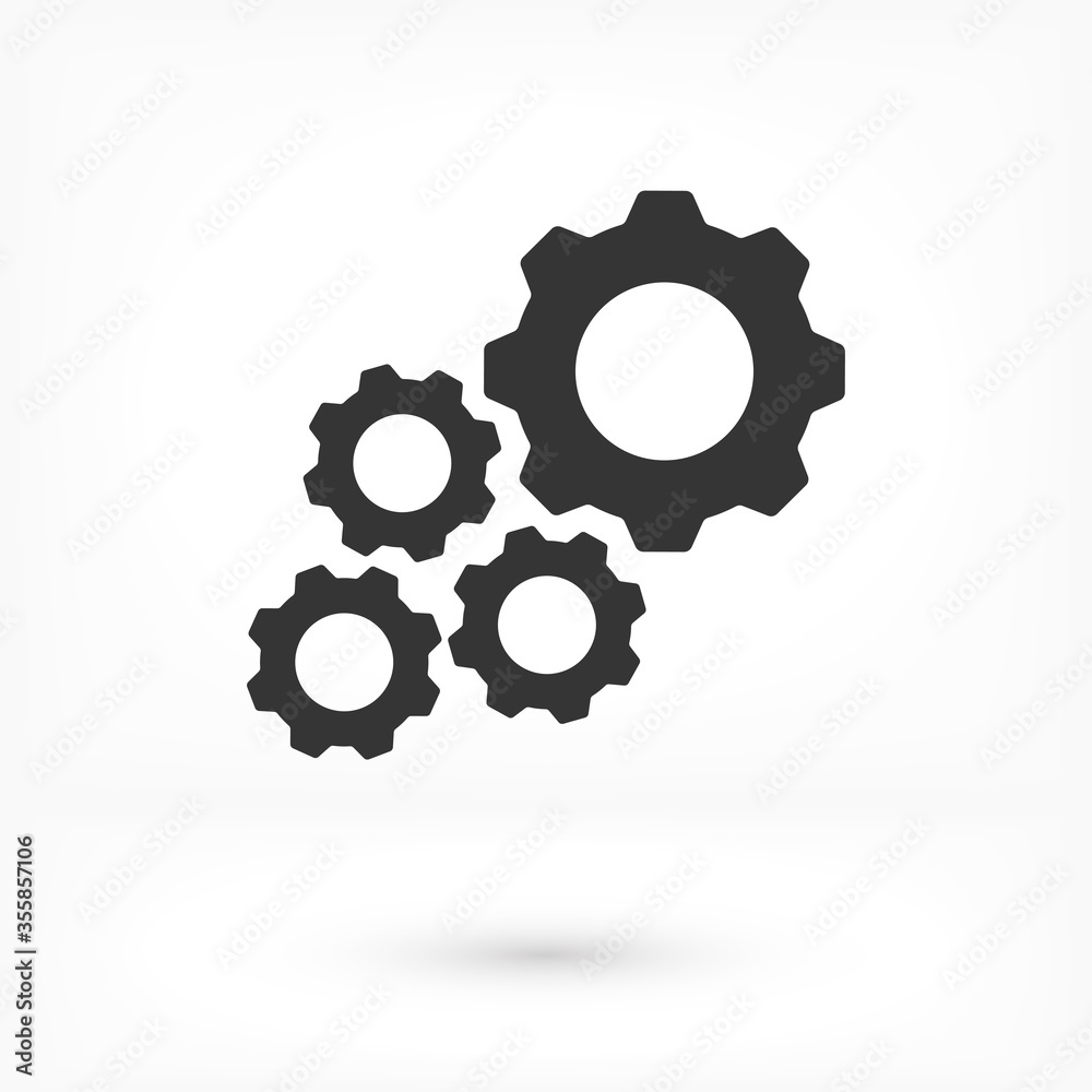 Settings isolated vector icon. Gear symbol. vector icon Gear tool or button for web application or UI. vector icon Trendy flat style Settings isolated vector icon. Gear symbol. vector icon Gear tool or button for web application or UI. vector icon Trendy flat style