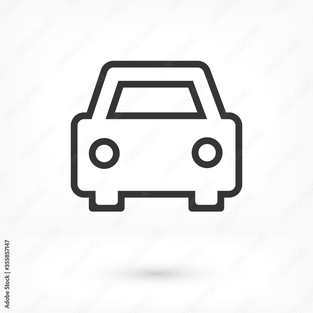 PLain car silhouette vector icon. Driving logo. vector icon image of vehicle vector icon . Front view of transport vector icon.