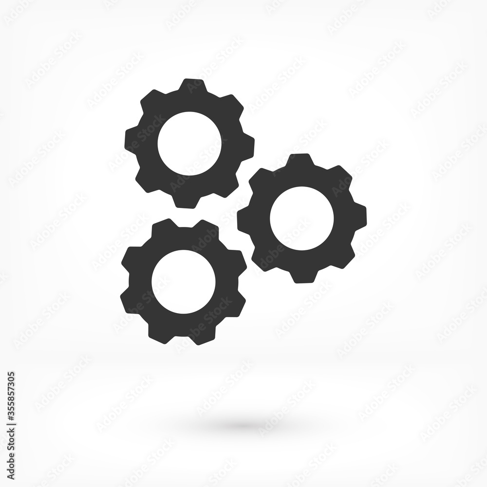 Settings isolated vector icon. Gear symbol. vector icon Gear tool or button for web application or UI.  vector icon Trendy flat style
