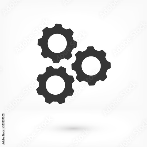 Settings isolated vector icon. Gear symbol. vector icon Gear tool or button for web application or UI. vector icon Trendy flat style