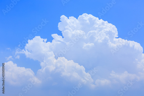 Blue sky and white clouds on a sunny day.