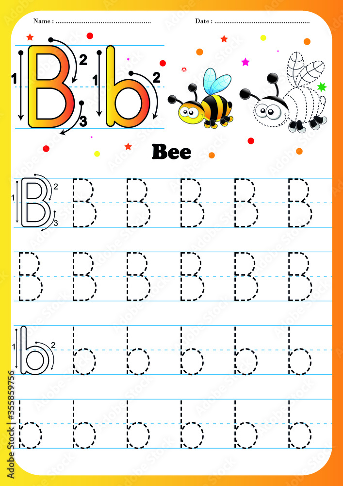 Writing practice letter N printable worksheet for preschool ...