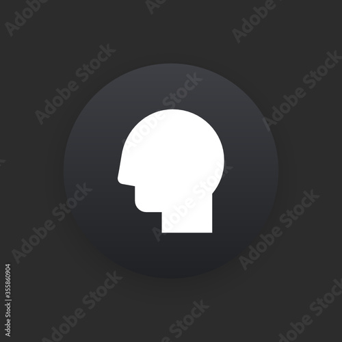 Head -  Matte Black Web Button