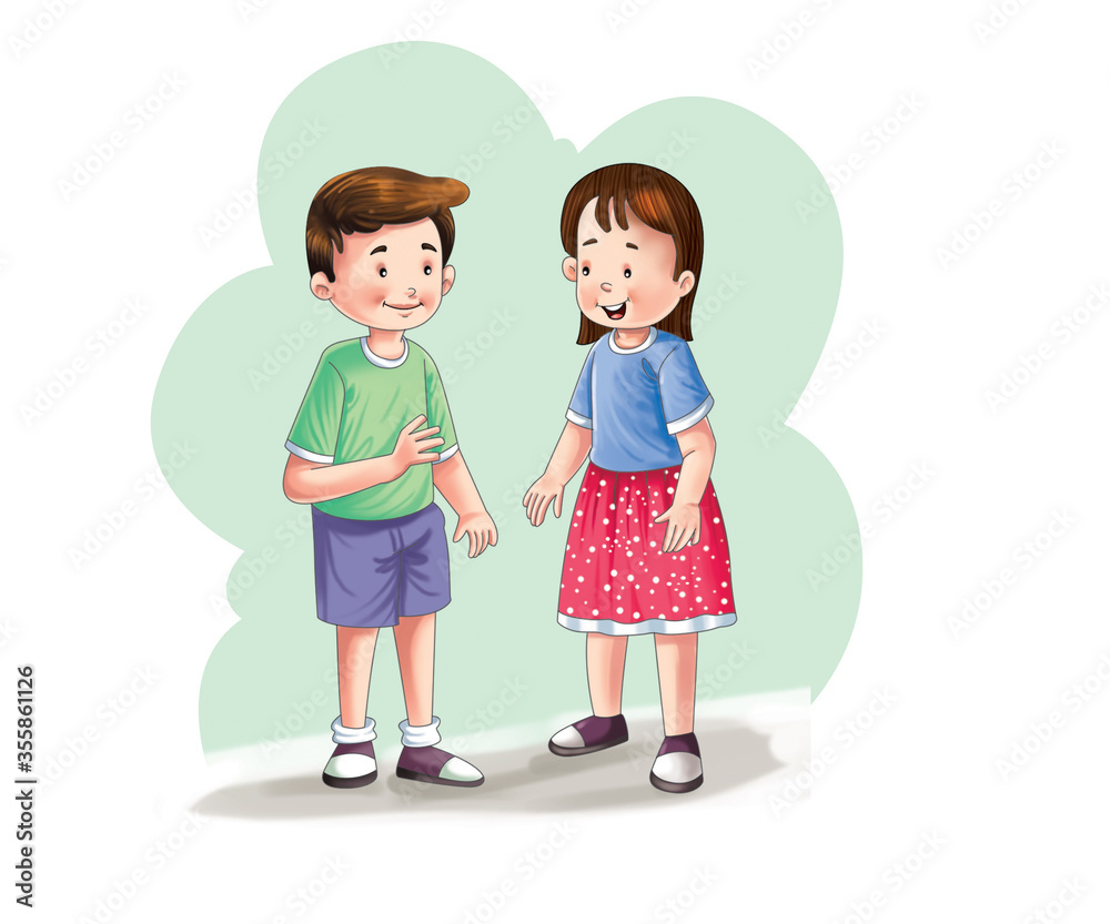 girl and boy talking