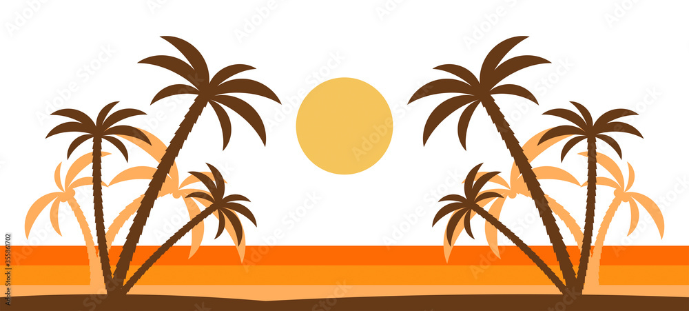  isola tropicale, spiaggia, palme, estate