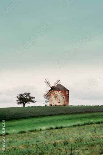 famous Moravian windmill, northern Bohemia