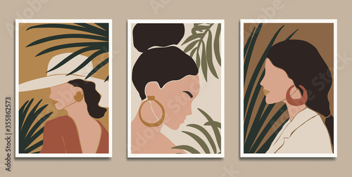 Modern art prints in boho style. Eps10 vector.
