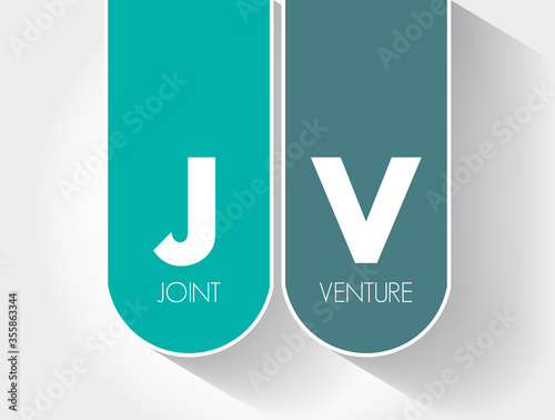 Photos JV - Joint Venture acronym, business concept background