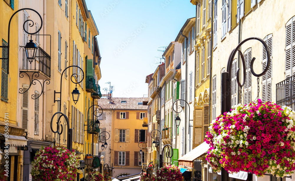 beautiful architecture in south france in Antibes, cote d'azur, France