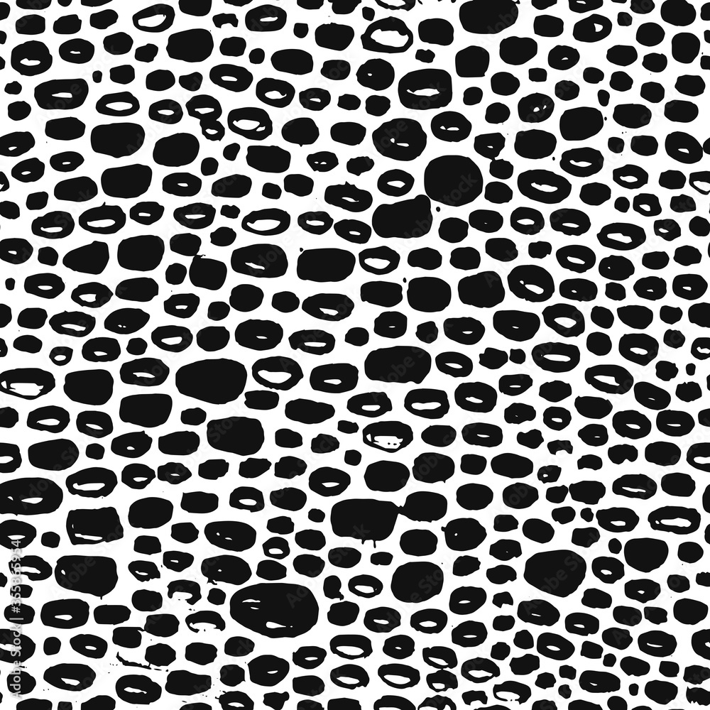 Vector hand drawn animal print design. Calligraphic brush stroke monochrome pattern. Black and white style. Vector hand drawn animal print design. Calligraphic brush stroke monochrome pattern. Black and white style.