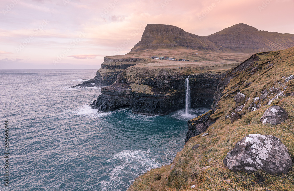 Gasadalur during sunset - Faroe Islands