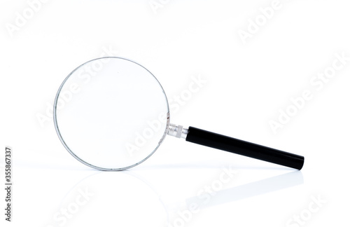 Magnifier glass tool with white background