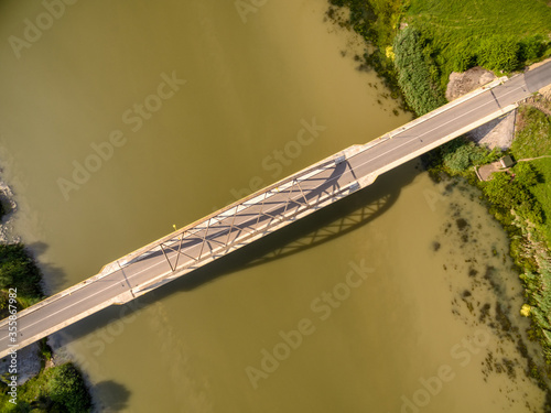 Aero photo od Road Bridge Across The River photo