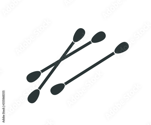 Ear sticks vector icon.  Cotton swab vector icon. 