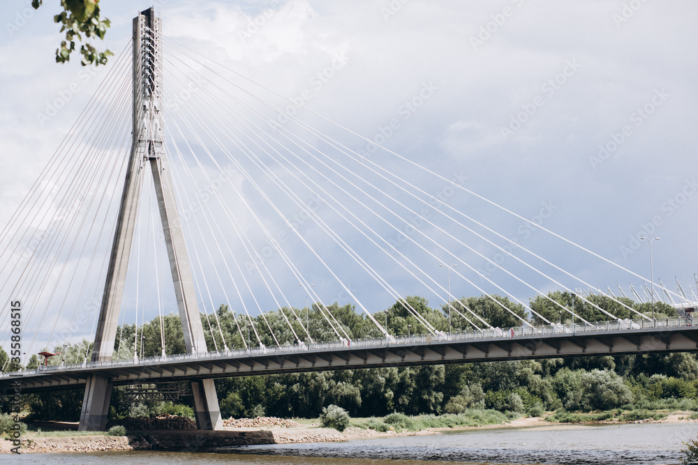 Fototapeta premium Road bridge in Poland near the Vistula river