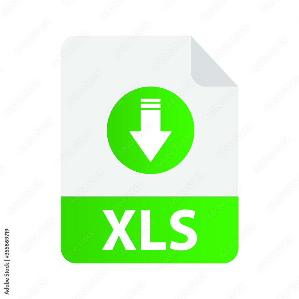 The XLS icon. File format symbol. Flat Vector illustration The XLS icon. File format symbol. Flat Vector illustration